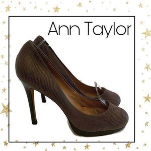 Ann Taylor Beige Metallic Leather Pumps 6.5